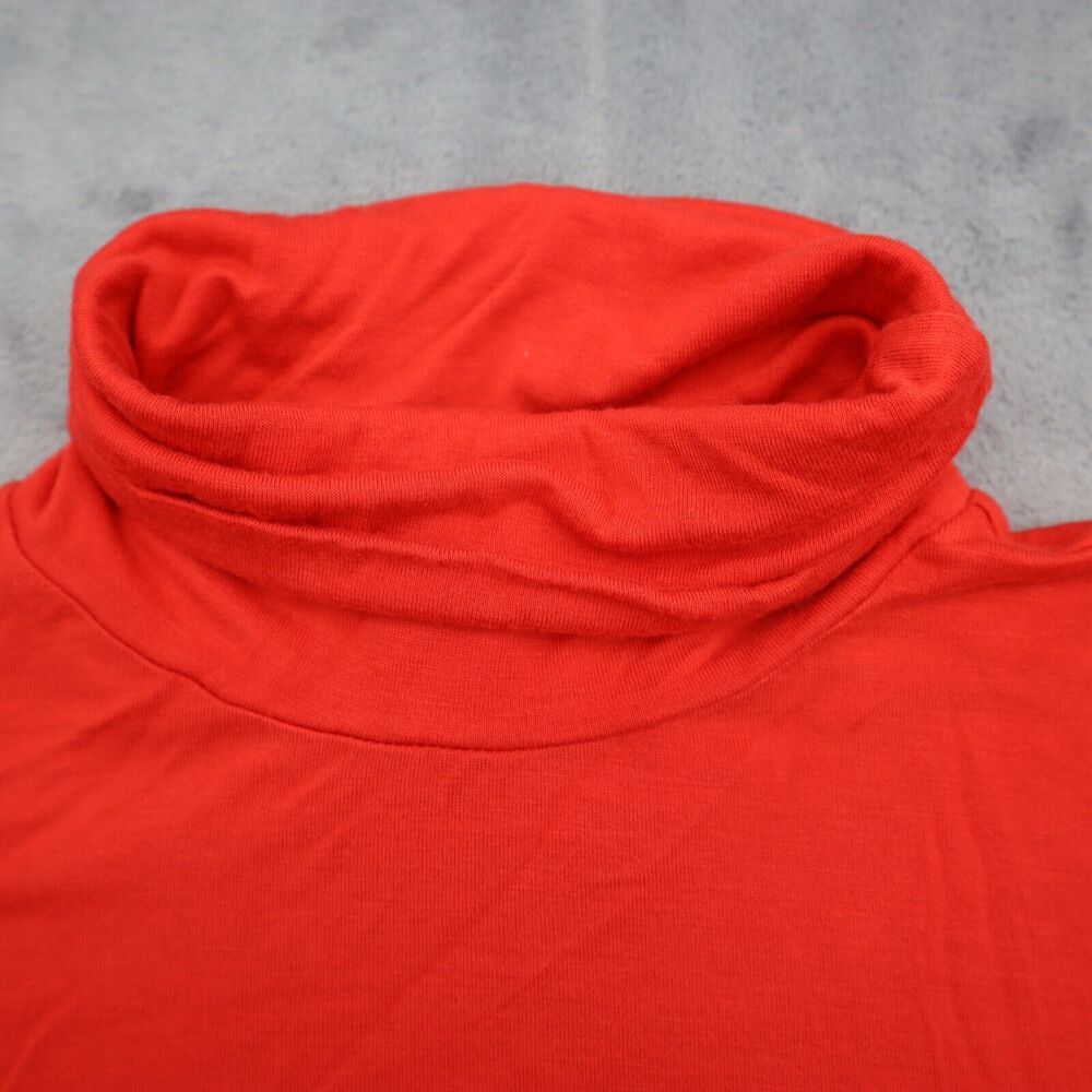Best Cody Shirt Womens M Red Long Sleeve Turtleneck Knit Stretch Bodysuit - Picture 10 of 16